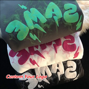 Sudadera con capucha extragrande personalizada con cremallera, estilo Y2K, estampado de estrellas, algodón grueso, unisex, para hombre y mujer. - Product Image 5