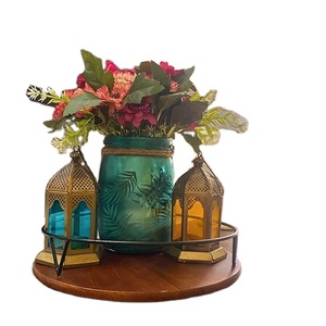 Girar Lazy Susan cocina giradiscos organizadores almacenamiento para gabinete despensa Mesa organización bandeja giratoria de madera - Product Image 5