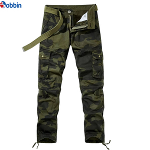 Pantalones Cargo de Camuflaje para Hombre, Cintura Media, Corte Regular, Transpirables, Estilo Workwear, con Múltiples Bolsillos, de Algodón - Product Image 1