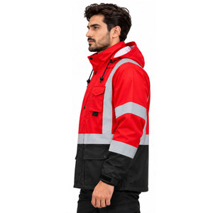4 <b>in</b> <b>1</b> Bomber Visibility ANSI Class <b>3</b> Hi Vis <b>Waterproof</b> Polyester Winter Safety Workwear <b>Jacket</b> with Customized Logo - Product Image 5
