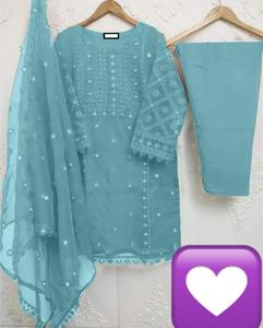 2023 indio paquistaní última colección Organza bordado Salwar Kameez espejo pesado trabajo traje de boda Venta caliente ropa de fiesta - Product Image 3