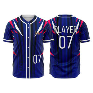 Maillot de baseball/softball personnalisé pour homme, été, haute qualité, manches courtes, respirant, séchage rapide, tissu 100% polyester - Product Image 6