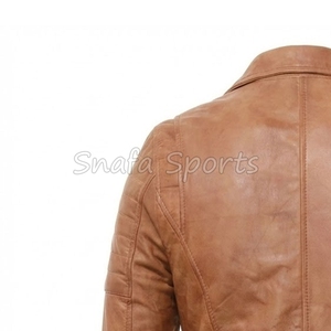 Chaqueta de Cuero Personalizada de Alta Calidad, Resistente al Viento, con Cierre, Cuello Personalizado y Etiqueta, Chaquetas de Cuero para Hombre - Product Image 6