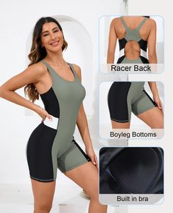 Maillot de bain une pièce pour femme, séchage rapide, effet ventre plat, avec bretelles réglables, pour la plage - Product Image 3