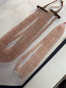 Strand Natural Rose Quartz Smooth Roundel Polished Beads - Product Image 3
