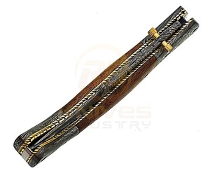 Cuchillo Plegable de Acero de Damasco Hecho a Mano con Mango de Madera, Cuchillo de Bolsillo para Acampar al Aire Libre, EDC OEM, 7 Pulgadas, Venta al Por Mayor - Product Image 5