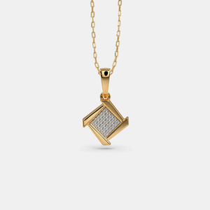 Collar con Colgante de Diamantes Cultivados en Laboratorio, Geométrico, Chapado en Oro Amarillo - Product Image 1