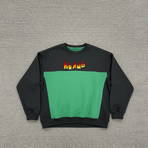 Nouveauté 2026 – Sweat à capuche oversize en molleton 100 % coton, bicolore, col rond, avec logo personnalisé en relief, style streetwear pour femme - Product Image 4