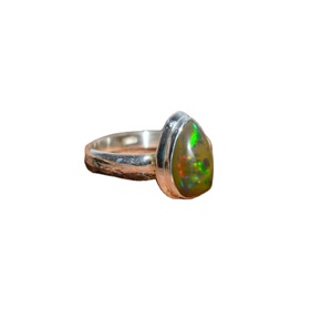 92.5 <b>Silver</b> Gold Plated Natural Stone Prong Setting Minimalist Black Ethiopian <b>Opal</b> Certified Engagement <b>Ring</b> Gift for Her - Product Image 1