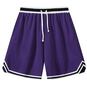 Pantalones Cortos Deportivos para Hombre 2026, Secos y Cómodos, 100% Poliéster, Malla Roja Brillante y Negra, Cintura Elástica, Cinta Tejida Sólida, Largo hasta la Rodilla - Product Image 4