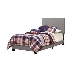 Letto a pannello singolo imbottito grigio - Product Image 3