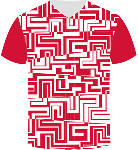 Camiseta de Béisbol Unisex de Manga Corta con Cuello en V, Estampado Geométrico, Impresión por Transferencia de Calor, 100% Poliéster, Absorbe la Humedad, Antibacteriana - Product Image 4