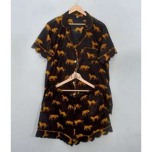 Conjunto de Pijama para Mujer, Cuello en V, Estampado Digital de Cerezas, Secado Rápido, Sexy, para Otoño/Primavera/Verano, Ropa de Dormir - Product Image 5