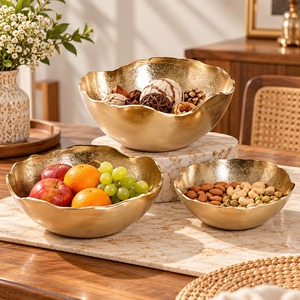 Juego de fruteros de lujo chapados en oro al por mayor para mesa de fiesta a precio económico, decoración elegante y sofisticada para el hogar. - Product Image 1