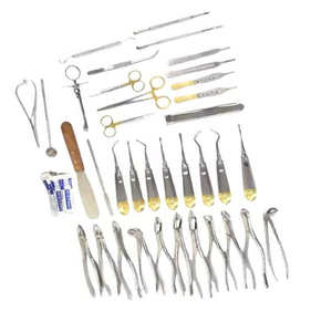 Forceps d'extraction dentaire pour adultes, 23 pièces, certifiés CE, poignée ergonomique manuelle, classe I, DC-DCK-6088, 5 positions de mâchoires, garantie 1 an - Product Image 1