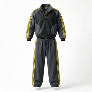 Conjunto Deportivo de Dos Piezas Personalizado OEM para Hombre, Chaqueta con Cremallera y Pantalones Deportivos de Alta Calidad con Bloques de Color en Contraste - Product Image 4