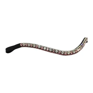 Artículos ecuestres para carreras de caballos, cristales decorativos, diamantes de imitación incrustados, forma curva, frenteira de cuero negro inglés para caballo. - Product Image 2