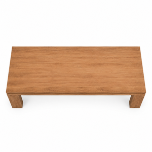Modern Eco-Friendly Solid Teak Wood Rectangular <b>Dining</b> <b>Table</b> Set with Layered Double Slab <b>Top</b> for Home Hotel Apartment School - Product Image 4
