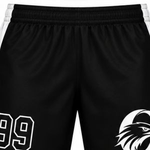 Men Black Sublimated Ice Hockey Shorts Polyester Striped <b>Athletic</b> Sports Shorts Team Uniform Training Match Wear Apparel - Product Image 3