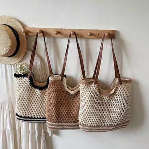 Nouveau sac en paille pour femme, style rétro ajouré, avec fermeture éclair et bandoulière unique, idéal pour les voyages et l'extérieur en hiver - Product Image 1