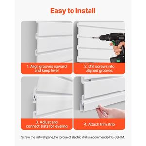 8X4 pi PVC Blanc Garage Slatwall Lambris Préfabriqué Accessoire Riche Stockage avec Latte Mur Accessoires Accessoires Modèle D0100X3IFLT - Product Image 6