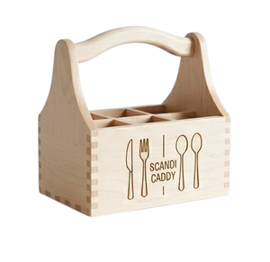 Organisateur de comptoir en bois marron clair style scandinave pour ustensiles de cuisine - Product Image 2