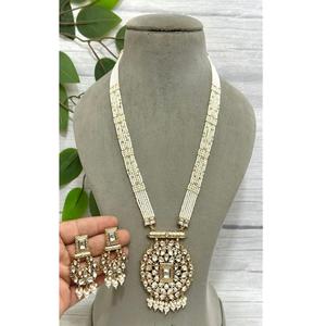 Royal Premium Quality Moissanite Polki Kundan <b>Pearl</b> Pendant <b>Necklace</b> <b>Set</b> for Wedding and Party Wear for Women - Product Image 2