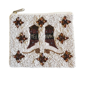 Elegant Handmade Statement Beaded Zebra Design Embroidery <b>Mini</b> Zipper <b>pouch</b> With Premium Top Fashionable Patterns From India - Product Image 5