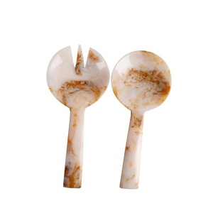 Moon Rise Craft Handmade Eco-Friendly Resin <b>Salad</b> <b>Tools</b> Servers with Colorful Swirls-Dishwasher Microwave & Oven Safe - Product Image 3