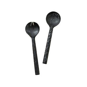 Ensemble de bols à salade en résine noire écologique, passe au lave-vaisselle, ustensiles à salade, cuisine à domicile, produit très vendu, fabriqué en Inde - Product Image 1