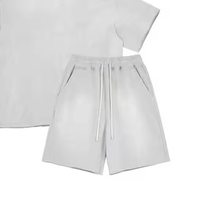 เสื้อยืดและกางเกงขาสั้นผู้ชายไซส์ใหญ่ ผ้าฝ้ายผสมโพลีเอสเตอร์ ปี 2025 ขายส่ง รับสั่งทำตามแบบ พิมพ์ลายสกรีน ระบายอากาศ แห้งเร็ว ชุด 2 ชิ้น - Product Image 4