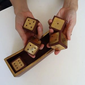 Solid Wooden <b>Dice</b> And Dominoes Family Entertainment Board Game <b>Set</b> For Indoor Recreational Activities - Product Image 2