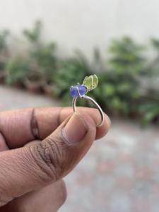 Raw Peridot Tanzanite Sterling <b>Silver</b> Plated Handmade Double Stone Adjustable <b>Statement</b> <b>Ring</b> Unique Engagement Women Gift <b>Ring</b> - Product Image 4