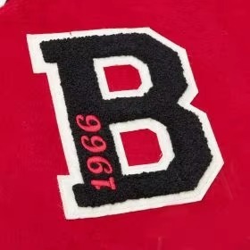 Custom Logos Men Plus Size <b>Wool</b> Body With <b>Wool</b> <b>Arms</b> Winter Letterman Baseball College University Bomber Jacket For Men - Product Image 3