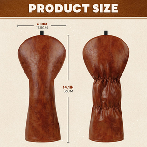 Housse de tête de club de golf en cuir PU imperméable, conçue sur mesure avec logo brodé, fermeture élastique de haute qualité pour golfeurs - Product Image 3