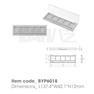 Caja de Paleta de Plástico Compacta y Vacía con Tapa Abatible para Sombras de Ojos y Cejas, con Logotipo Personalizado - Product Image 1