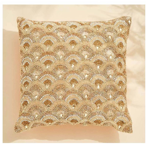 Fundas de Cojín Modernas con Cierre de Cremallera, con Cuentas de Vidrio con Diseño Floral y Satén, para Sofá, Cama, Silla - Product Image 2