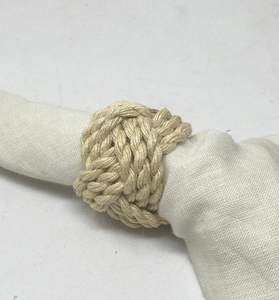 Anillo para Servilletas de Camping Redondo de 4.5cm con Diseño Floral Ecológico de Yute por N S Tomar Handicrafts - Product Image 3