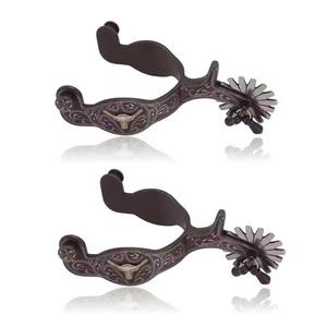 Estribos de Lujo de Aleación de Hierro con Emblema de Longhorn para Caballos - Product Image 1