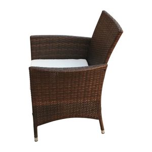 Grand ensemble de meubles d'extérieur en acier brun avec rotin PE et verre pour usage en jardin - Product Image 5