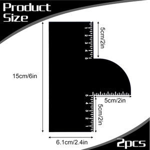 Tarjeta de Mejora de Barbería, Herramienta Negra para Dar Forma al Cabello, Tarjeta de Mejora en Forma de T para Barberos con Medidas, Reutilizable - Product Image 2