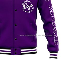 Chaqueta universitaria de estilo urbano personalizada al por mayor con cuello levantado de cultura callejera con logotipo bordado en la parte delantera, venta al por mayor, 2017 - Product Image 6