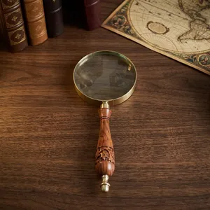 Wooden Magnifying Glass Antique <b>Reading</b> and Inspection <b>Magnifier</b> Handheld Wood Handle <b>Magnifier</b> Vintage Optical Lens Decorative - Product Image 6