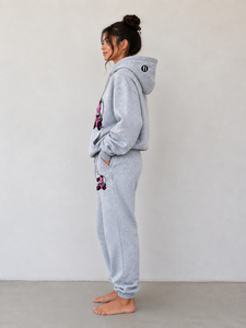 <b>Women</b>’s <b>Grey</b> Hoodie Sweatpants Set Graphic Print Relaxed Fit Casual <b>Tracksuit</b> Two Piece Apparel Unisex Sweatshirt - Product Image 3