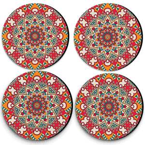 Printed Wooden <b>Coasters</b> <b>for</b> Coffee Tea Decorative <b>Drink</b> <b>for</b> Office Table Home Dining Heat Resistant Cup - Product Image 5