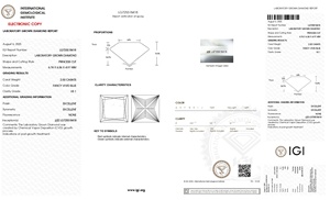 เพชร CVD ทรงเจ้าหญิง น้ำหนัก 2.00 กะรัต สีฟ้าสดใส ระดับความสะอาด VS1 พร้อมใบรับรอง IGI สำหรับงานสั่งทำ - Product Image 2