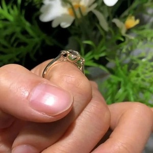 Bague de fiançailles en moissanite taille marquise 2 carats, bague en or massif 14 carats, bague de mariage taille marquise à demi-sertissage, trois pierres pour anniversaire - Product Image 3