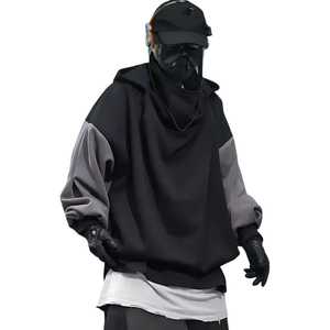 Buen Proveedor, Sudadera con Capucha de Último Diseño para Hombre, Estilo Hip Hop, Holgada, Cuello Alto, Bicolor, Estilo Urbano, Techwear - Product Image 1