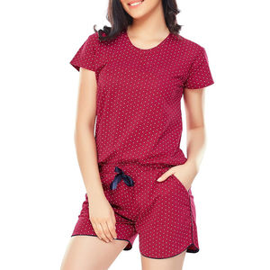 Service OEM, dernier design, ensemble de t-shirts et shorts à manches courtes pour femmes, vêtements d'été en deux pièces, 100% coton respirant - Product Image 1