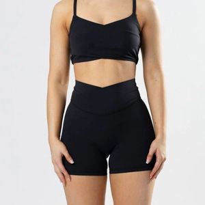 Shorts de sport respirants à séchage rapide, taille basse, effet froncé, haute élasticité, leggings de fitness sans couture pour femme - Product Image 1